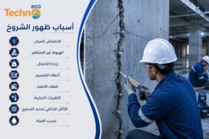 إصلاح الشروخ الخرسانية: الأنواع والأسباب وأفضل طرق العلاج